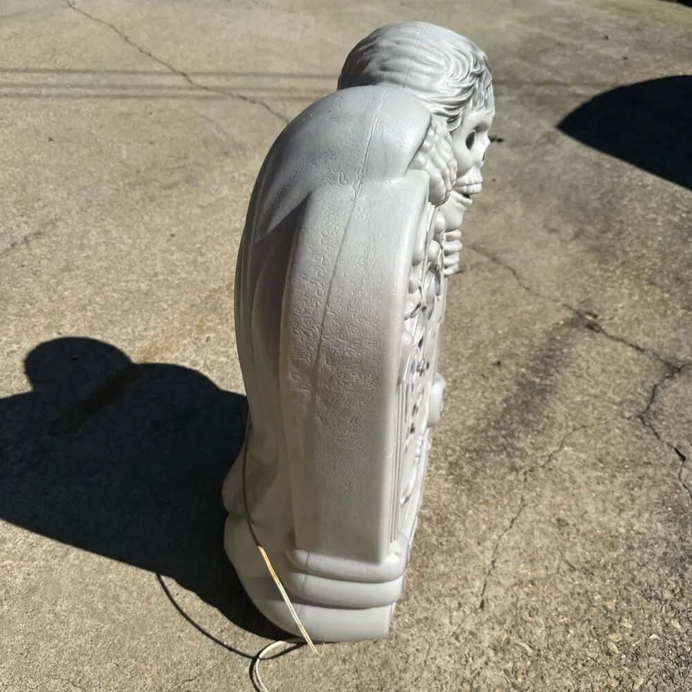 -Vintage 29”Tall Halloween Trick Or Treat Tombstone General Foam Blow Mold